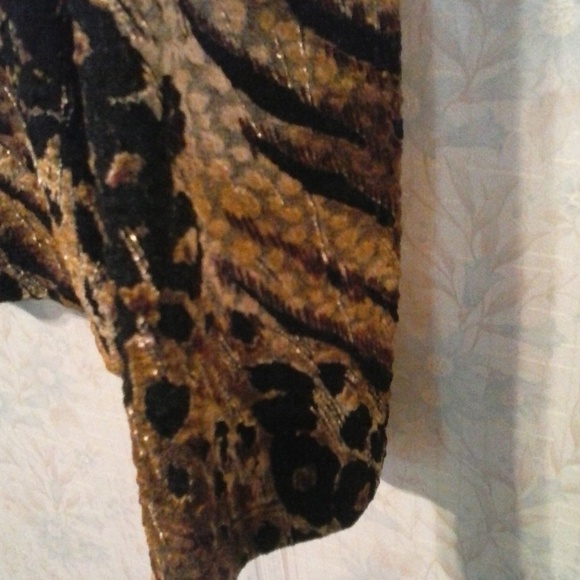 JM COLLECTION ANIMAL PRINT 2-N-1 DRESS BLOUSE - Picture 5 of 6